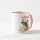 Elegante gepersonaliseerde Waterverf kolibrie Mok (Voorkant rechts)