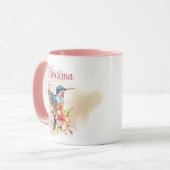Elegante gepersonaliseerde Waterverf kolibrie Mok (Voorkant links)