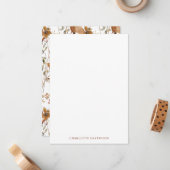 Elegante gepersonaliseerde Waterverf Wildflower Notitiekaartje (Voorkant / Achterkant in situ)