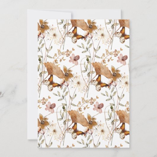 Elegante gepersonaliseerde Waterverf Wildflower Notitiekaartje (Achterkant)