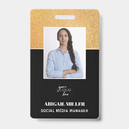 Elegante gepersonaliseerde werknemersfoto naam- en badge