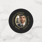 Elegante gepersonaliseerde zwart-gouden Afstuderen Confetti (Kleine voorkant)