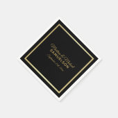 Elegante gepersonaliseerde zwart gouden Lijst brui Servetten (Hoek)