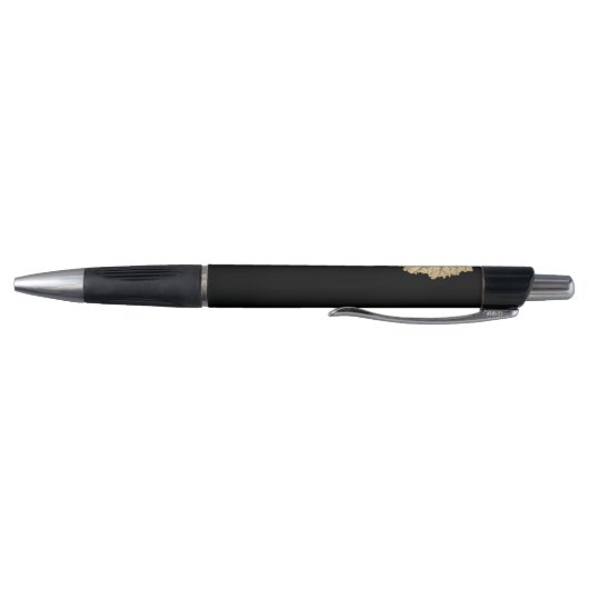 Elegante gepersonaliseerde zwarte faux Gold Leaf Pen (Bodem)