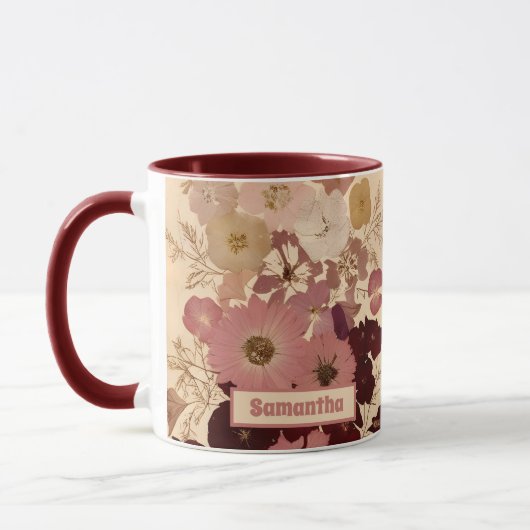 Elegante geperste bloem ombre mok (Links)