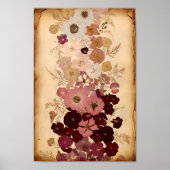 Elegante  geperste Bloem Ombre wandkunst Poster (Voorkant)