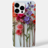 Elegante geperste bloembotanische Case-Mate iPhone case (Achterkant)