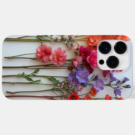 Elegante  geperste bloembotanische Case-Mate iPhone case (Achterkant (horizontaal))