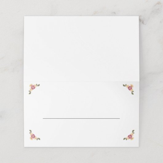 Elegante geperste wilde bloemen Boho Garden Weddin Plaatskaartje (Buitenkant ongevouwen)