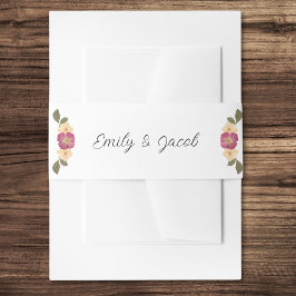 Elegante geperste wilde bloemen Boho Garden Weddin Uitnodigingen Wikkel