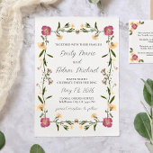 Elegante geperste Wildflower Garden Boho Wedding Kaart