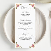 Elegante geperste Wildflower Garden Wedding Menu