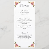 Elegante geperste Wildflower Garden Wedding Menu (Voorkant)
