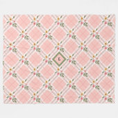 Elegante geplakte bloemblaadjes monogram fleece deken (Voorkant (Horizontaal))