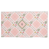 Elegante geplakte bloemblaadjes monogram kussensloop (Voorkant-Links)