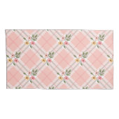 Elegante geplakte bloemblaadjes monogram kussensloop (Achterkant-Rechts)