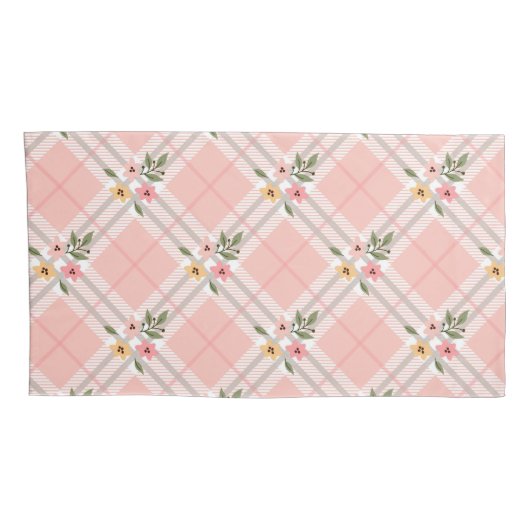 Elegante geplakte bloemblaadjes monogram kussensloop (Achterkant-Rechts)