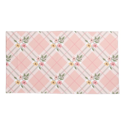 Elegante geplakte bloemblaadjes monogram kussensloop (Achterkant-Links)