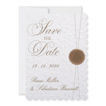 Elegante Geprägte Save-the-Date-Huwelijksuitnodigi