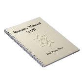 Elegante Geprägte Ster Islamitisch Notitieboek (Rechterzijde)