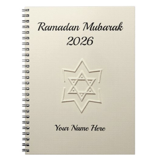 Elegante Geprägte Ster Islamitisch Notitieboek (Voorkant)