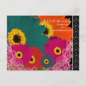 Elegante Gerber Daisy bruiloft uitnodiging werveli (Achterkant)