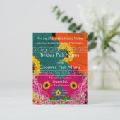 Elegante Gerber Daisy bruiloft uitnodiging werveli (Staand voorkant)