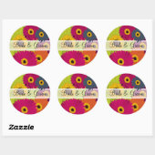 Elegante Gerber Daisy trouwstickers Ronde Sticker (Vel)