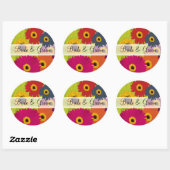 Elegante Gerber Daisy trouwstickers Ronde Sticker (Vel)