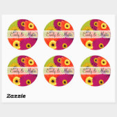 Elegante Gerber Daisy trouwstickers Ronde Sticker (Vel)