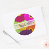 Elegante Gerber Daisy trouwstickers Ronde Sticker (Envelop)