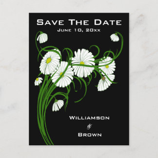 Elegante Gerbera Daisies Save The Date Briefkaarte Aankondigingskaart