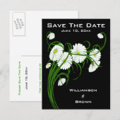 Elegante Gerbera Daisies Save The Date Briefkaarte Aankondigingskaart (Voorkant / Achterkant)