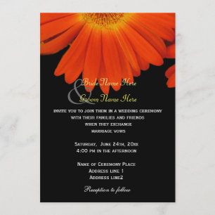 Elegante gerbera madeliefjes bloemen bruiloft kaart