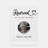 Elegante gereserveerde zitplaats Memorial trouwfot Acryl Bord (Voorkant)