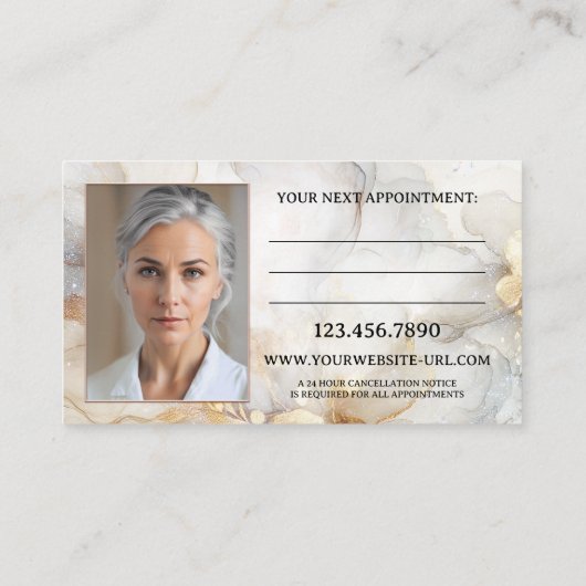 Elegante geriatrische tandarts afsprakenkaartje (Achterkant)