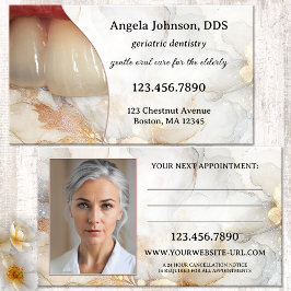 Elegante geriatrische tandarts afsprakenkaartje