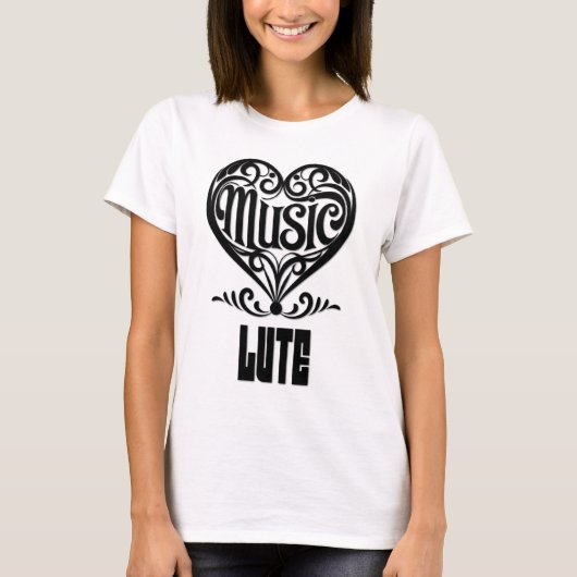 Elegante Gerolde Hart voor Luit Bewonderaars T-shirt (Voorkant)