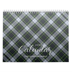 Elegante geruite rustieke familie 2024 Tartan Kalender