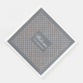 Elegante geruite servetten Aangepaste naam Koraal (Hoek)