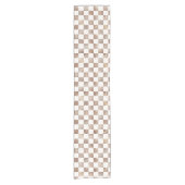 Elegante geruite tafelloper in bruin en (Voorkant)