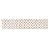 Elegante geruite tafelloper in bruin en (Horizontaal)