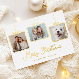 Elegante geschenkdoos Foto Gold Foil Holiday Kaart