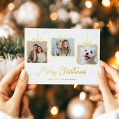 Elegante geschenkdoos Foto Gold Foil Holiday Kaart