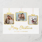 Elegante geschenkdoos Foto Gold Foil Holiday Kaart (Voorkant)