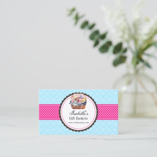 Elegante geschenkmand visitekaartje (Staand voorkant)
