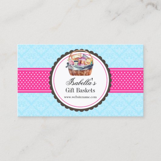 Elegante geschenkmand visitekaartje (Voorkant)