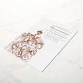 Elegante geschetste quinceañera jurk folie uitnodiging (Gedraaid)