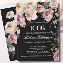 Elegante geschilderde bloem 100ste verjaardagsfees