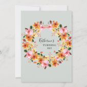 Elegante geschilderde bloem 60e verjaardag uitnodi kaart (Achterkant)